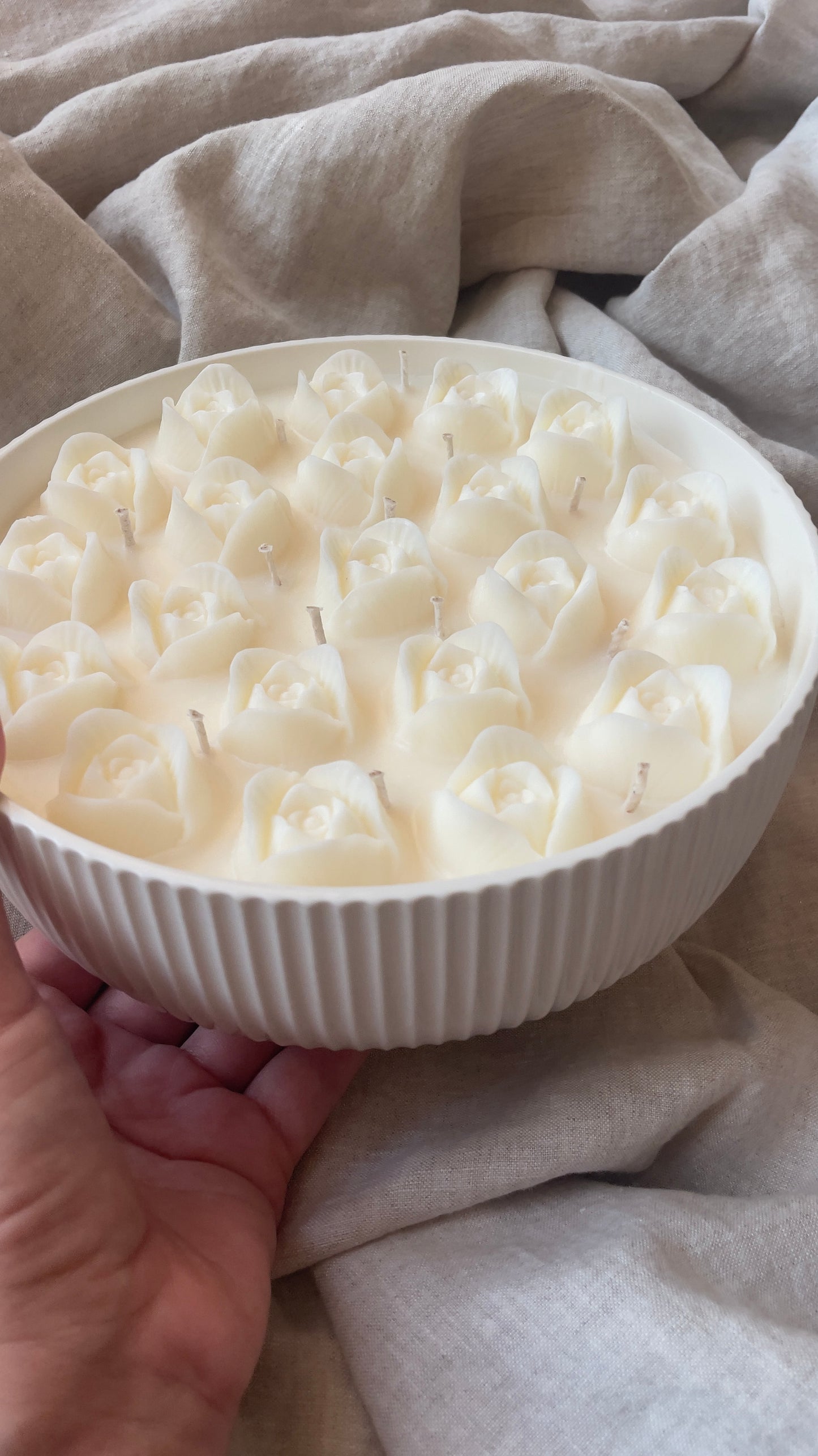 Extra Large Elegant Candle Bowl 8 inch 60 oz